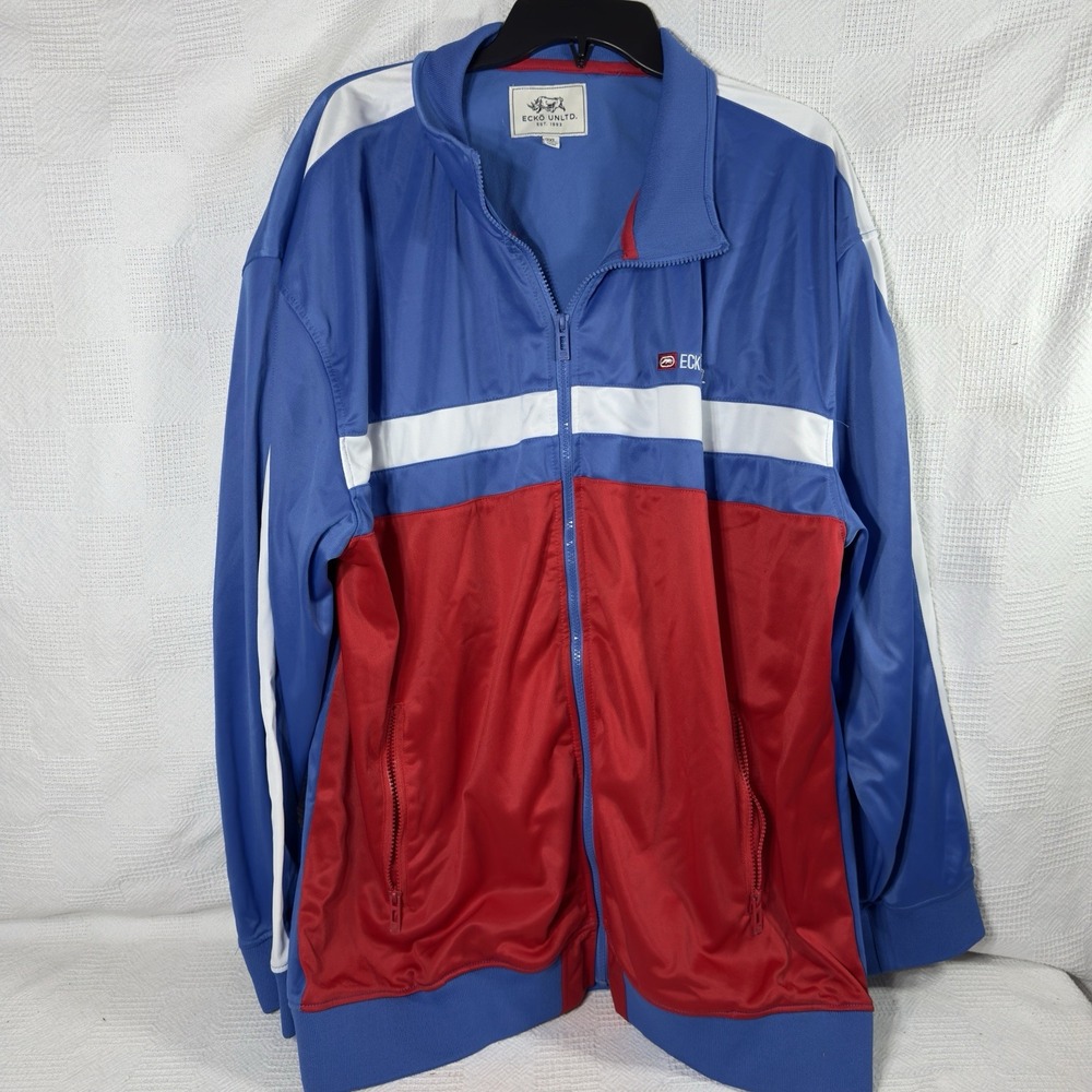 Ecko Y2K Jacket‎ Mens 3x Red White Blue 90s Hip Hop Urban Streetwear